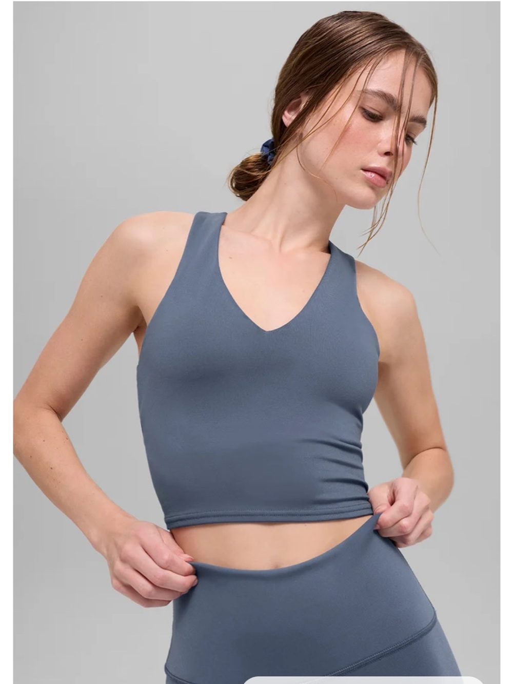 ALO Yoga Airbrush Real Bra Tank in Bluestone M